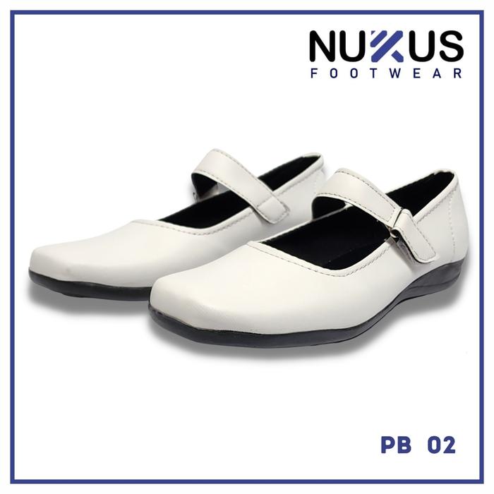 Gambar Nukus Sepatu Paskibra Flat Pantofel Wanita Putih - PB 02 - Putih, 37 dari NukusFootwear undefined Tokopedia