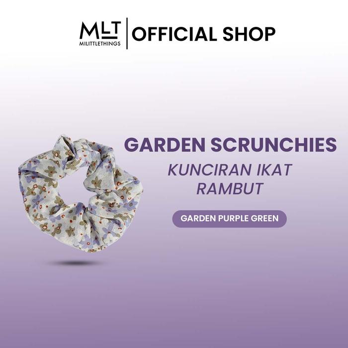 Gambar Milittle Things Garden Scrunchies - Kunciran Ikat Rambut Korea Warna Warni Flower Karet - Garden Purple Green	 dari Milittle Things undefined Tokopedia