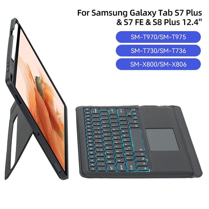 Gambar 【No tablet】Magnetic Detachable Backlit Keyboard Case for Samsung Galaxy Tab S9 FE S10 FE Plus  S8 S7 Plus S6 Lite 2024 A8 Laptop Bluetooth Wireless - S7 FE/S7 Plus 12.4‘’ dari DANYCASE.ID undefined Tokopedia