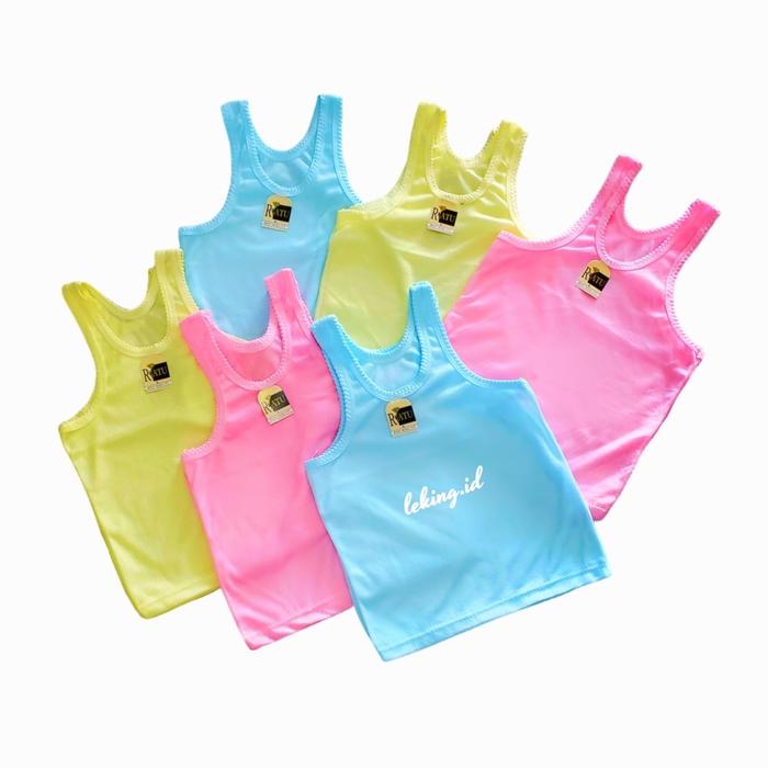 Gambar GROSIR 12 PCS ( 1 LUSIN ) KAOS DALAM ANAK POLOS WARNA / HING WARNA - 6 PCS SIZE S dari leking.id undefined Tokopedia