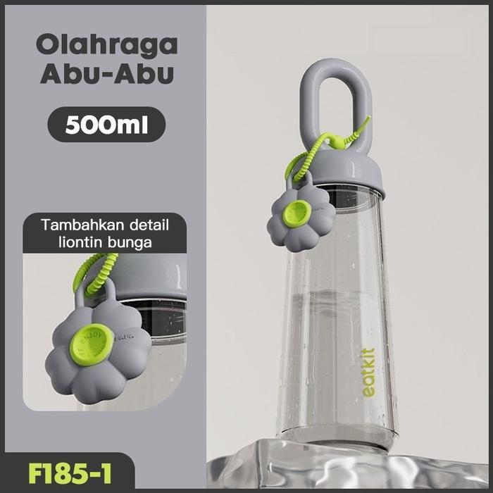 Gambar Botol Minum Transparan 500ml Tumblr Tempat Air Minum BPA Free - Botol Anak Sekolah Lucu - Abu-abu | F185-1 dari Aimilo Semarang undefined Tokopedia