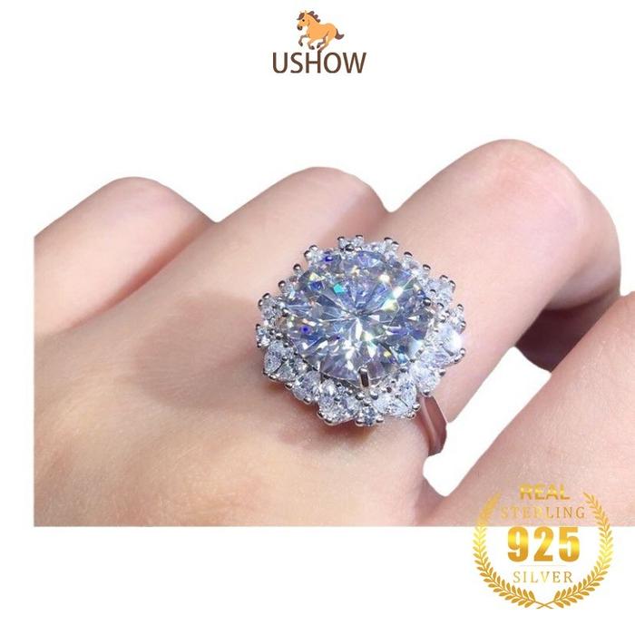 Gambar USHOW Platinum 5 Karat Berlian Penuh Delapan Hati Dan Delapan Panah PT950 Cincin Terbuka Penjualan Panas Wanita - [5 karat], Dapat disesuaikan dari USHOW Kab. Gresik Tokopedia