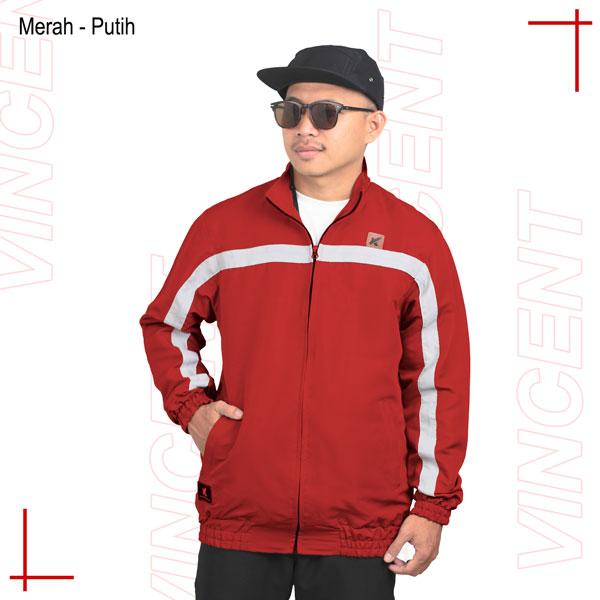 Gambar JAKET TRACKTOP VINCENT - BISA CUSTOM WARNA DAN LOGO TANPA MINIMAL ORDER - MerahPutih, 2XL dari Rumah Komunitas undefined Tokopedia