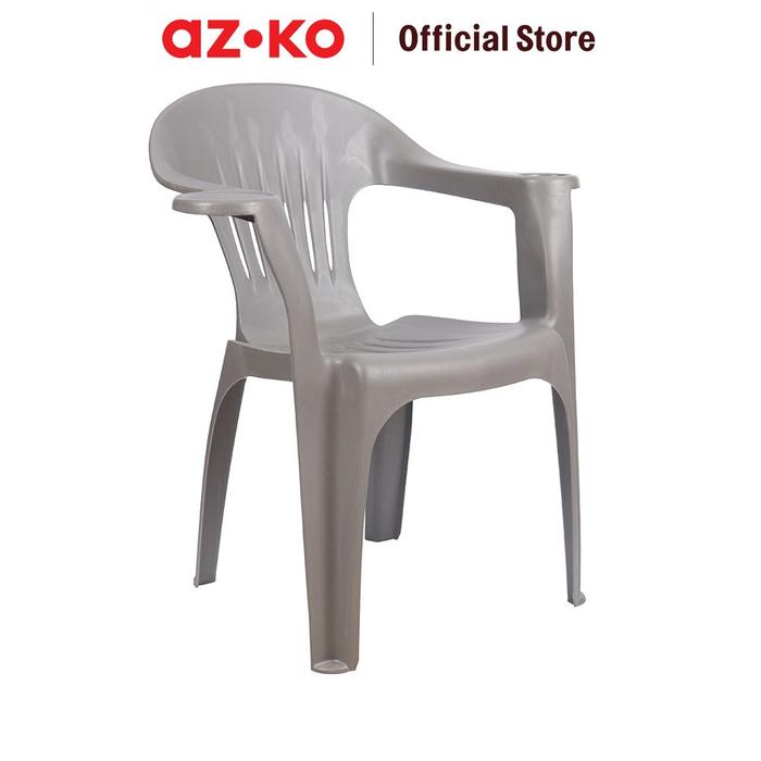 Gambar AZKO Soleil Kursi Teras Stacking Dengan Cup Holder Balcony Chair Kursi Outdoor Serbaguna Furniture Rumah Tempat Duduk Kursi Halaman Balkon - Abu-abu dari AZKO ID undefined Tokopedia