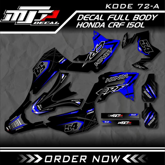 Gambar Sticker Decal Crf 150 L Full Body Decal Crf Custom Super Glosy Desain Elegan Terbaru MTP Kode 73 - BIRU TUA, GLOSSY dari MTP Decal Sticker_NEW undefined Tokopedia