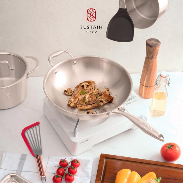Gambar Sustain Renkon Asian Wok Panci Stainless Steel SUS316 32cm Kitchenware dari Sustain Indonesia undefined Tokopedia