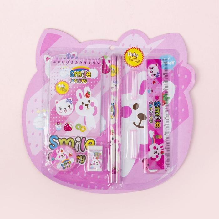 Gambar Alat Tulis Set 8in1 Stationary Set Perlengkapan Plastik Menulis Anak Notebok Pensil Penggaris Penghapus Rautan/Peralatan Sekolah Bentuk Kucing Lucu/Cocok Untuk Stationery Souvenir Ulang Tahun - PINK dari GPH Official undefined Tokopedia