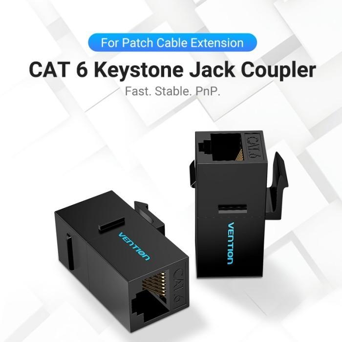 Jual Vention Modular Ethernet Extender Keystone Jack Coupler RJ45 Cat6 ...