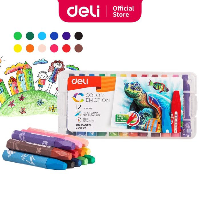 Gambar Deli Oil Pastel Crayon Krayon 12/24/36 Warna Cerah Sempurna Tidak Beracun EC20124 Kertas Stationery - 12 Warna - EC20104 dari Deli.Indonesia Kab. Tangerang Tokopedia