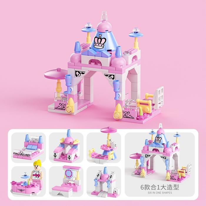 Gambar [NANOBLOCKS] Princess Castle Istana Putri Elsa Nano Block Mini Block  Mainan Balok Edukasi Anak DIY Bricks - 6 in 1 dari nanoblocks.mdn undefined Tokopedia