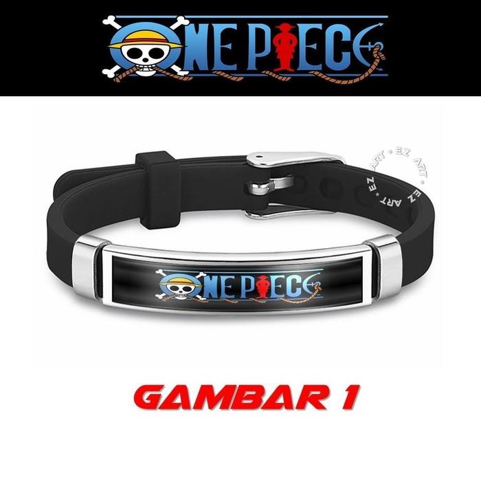 Gambar Gelang Anime One Piece Logo Crew Straw Hat Rubber Silicone Bahan Karet Silikon Plat Stainless Steel Epoxy Model Sabuk Strap - GAMBAR 1 dari EZ Art Fashion undefined Tokopedia