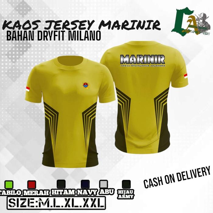 Gambar KAOS JERSEY MARINIR INDONESIA DRYFIT PREMIUM TIDAK ADA MERK Baju Olahraga 0033 Uniseks Sport - KUNING, M dari Central Jaket 01 undefined Tokopedia