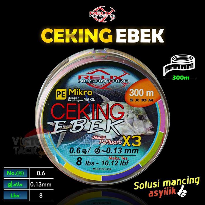 Gambar SENAR PANCING PE RELIX NUSANTARA CEKING EBEK - PE 0.6 / 8lb / 0.13 MM dari Victory Tackle Online undefined Tokopedia
