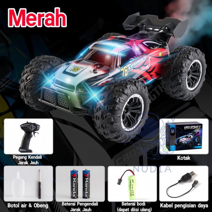 Gambar NODIA 2.4Ghz Mobil Balap Remote Control RC Drift 4WD Kecepatan Tinggi Mobil Remote Control Spray - 2022-52-Merah dari Nodia Toys & Games ID undefined Tokopedia