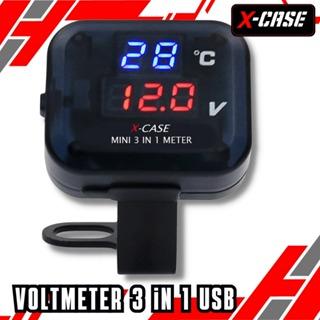 Gambar X-CASE Voltmeter 3 In 1 USB 12 Volt Waterproof Universal Semua Motor - RED BLUE, USB+KOTAK dari Xcase Indonesia undefined Tokopedia
