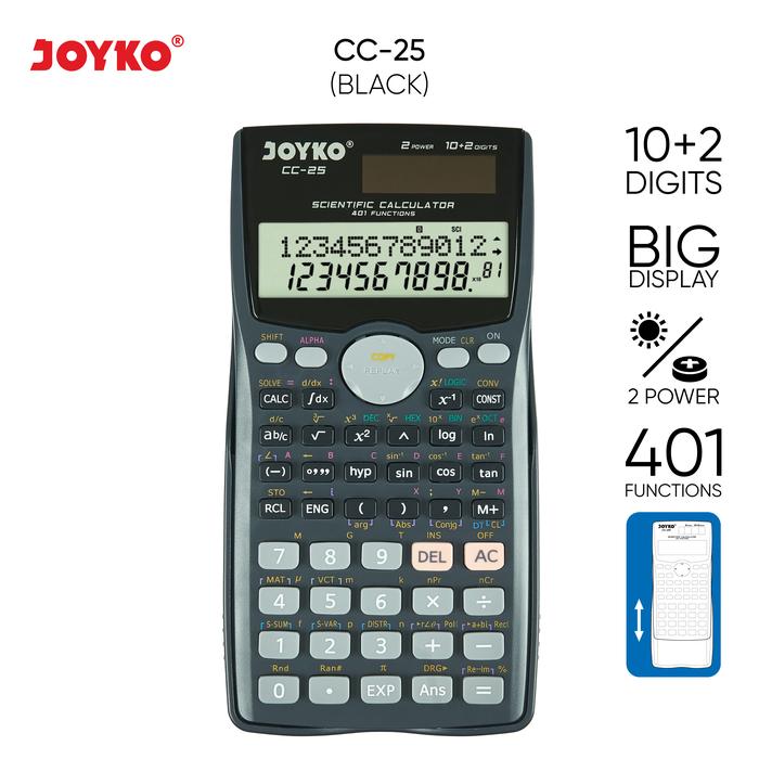 Gambar Calculator Kalkulator Joyko CC-25 Scientific 401 Functions - Black dari Joyko.id undefined Tokopedia