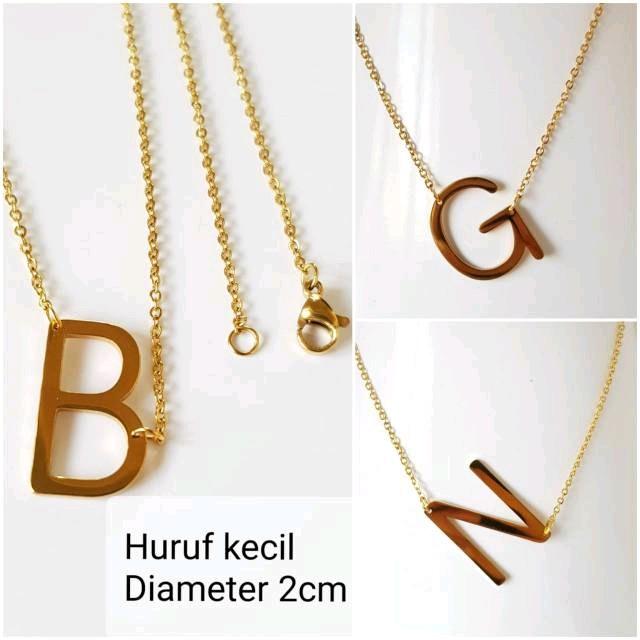 Gambar Kalung Inisial Kecil Kalung Alphabet / huruf Titanium Gold Antikarat impor Kalung & Gelang Inisial - Kalung Inisial, i dari Fashion Store89 undefined Tokopedia