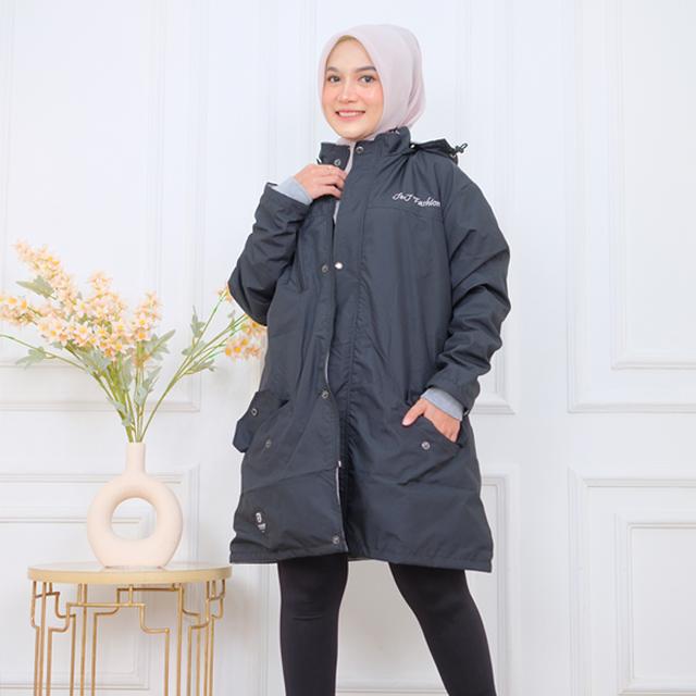 Gambar New Jacket Muslimah Long Hijab SAFIERA PARACHUTE Premium Tebal Bolak Balik Hoodie Bisa dilepas Kekinian Hight Quality Jaket Wanita - Black, L dari jnjfashion.id Kab. Sukoharjo Tokopedia