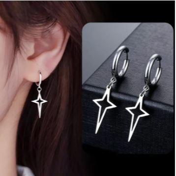Gambar Anting Tindik Pria dan Wanita Liontin Bintang besi Monel Jepara Anti karat (BELI 2 DAPAT BONUS) - silver 1 pasang, Stud dari Optimum Distro.id undefined Tokopedia