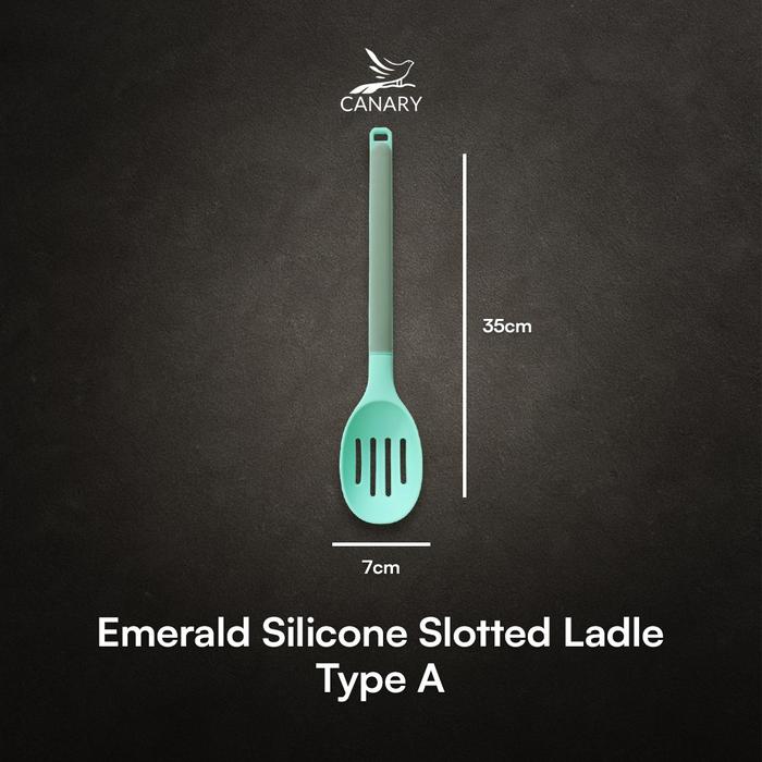 Gambar CANARY - Spatula Silikon Emerald Premium Food Grade Irus Sodet Sendok Pasta Sutil - CNR-SS008 - Irus Lubang Tipe A dari Canary Kitchenware undefined Tokopedia
