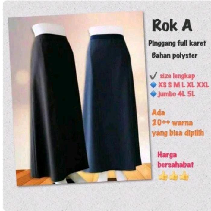 Gambar Rok Wanita Model A Rok Kerja Wanita Pinggang Karet Formal Panjang Hitam - S, Hitam dari Pilbenstore_NEW undefined Tokopedia