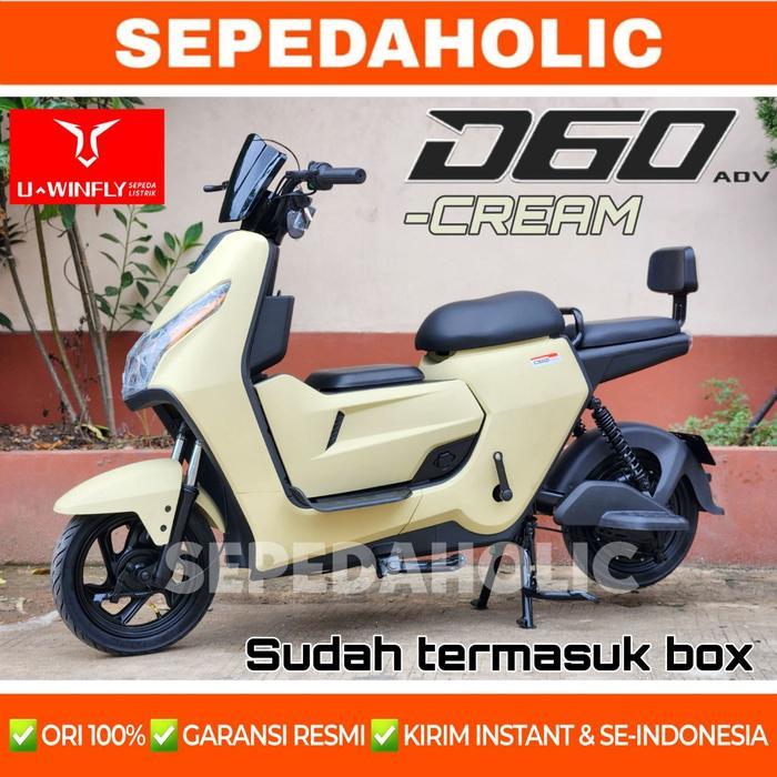 Gambar Sepeda Listrik UWINFLY D60 D65 ADV (Termasuk Box Extra) 500 Watt Electric E Bike - (D65 ADV) Cream - Cream dari jaya sepeda listrik shop undefined Tokopedia