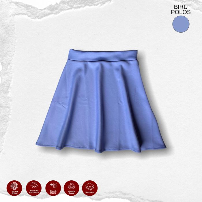 Gambar Rok Mini Wanita Olahraga Senam Zumba Korean Style Nyaman Cepat Kering anti-bau plus size rok olahraga Sport gym  outfit  women - Biru Polos, M dari Fun Sport3_NEW undefined Tokopedia