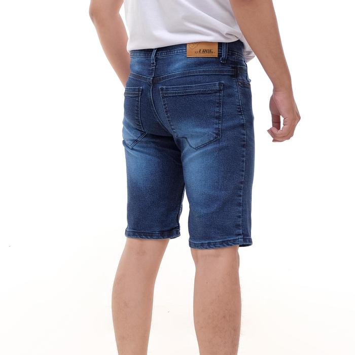 Gambar Newerges Celana Jeans Pendek Pria Melar Jumbo 28 sampai 44 Denim Stretch Motif Wisker - Biru Tua, 36 dari newerges undefined Tokopedia