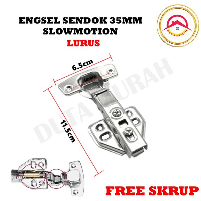 Gambar Engsel sendok slow motion 35mm engsel pintu stainless steel lurus/setengah bengkok/full bengkok. FREE SEKRUP - Lurus dari DutaMurah undefined Tokopedia