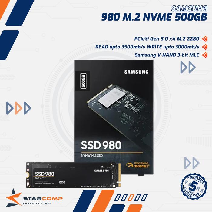 Gambar Samsung 980 500GB PCIe 3.0 SSD M.2 NVMe Gen 3 x4 dari Starcomp Purwokerto undefined Tokopedia
