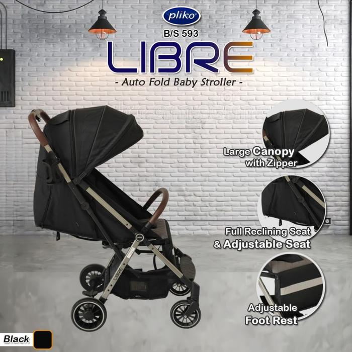 Gambar Stroller Pliko Libre B/S 593 I Kereta Dorong Bayi - Black dari Clemen Baby Shop undefined 5 Tokopedia