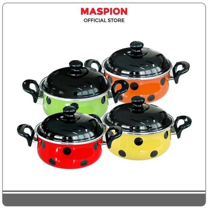 Gambar Maspion Casserole Bugs Polkadot 20 cm with cover - Panci Kuping Enamel - Random dari Maspion Official Store undefined Tokopedia