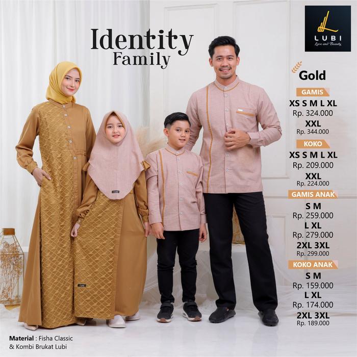 Gambar Ready Stok Sarimbit Baju Keluarga Identity Family Gold Lubi Promo - Dewasa XS, Gamis dari Rumah Busana Salsanafa undefined Tokopedia