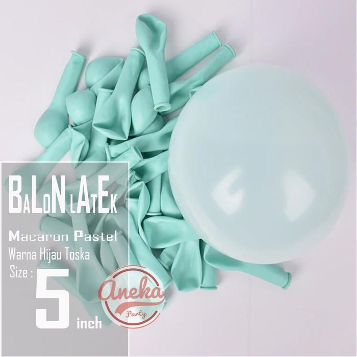 Gambar Balon Latex Pastel 5 inch per pack isi 50 / balon macaron dekor 5 inch / balon polos warna pastel 5 inch - Hijau Toska dari aneka party undefined Tokopedia