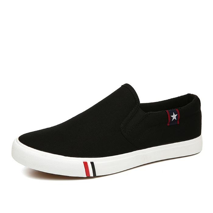 Gambar Techdoo Sepatu Casual Slip On Flat Pria Sepatu Santai Kasual Wanita Sepatu Kerja Cowok Shoes Man Anti Air KSC406 - 406 Hitam, 39 dari Techdoo undefined Tokopedia