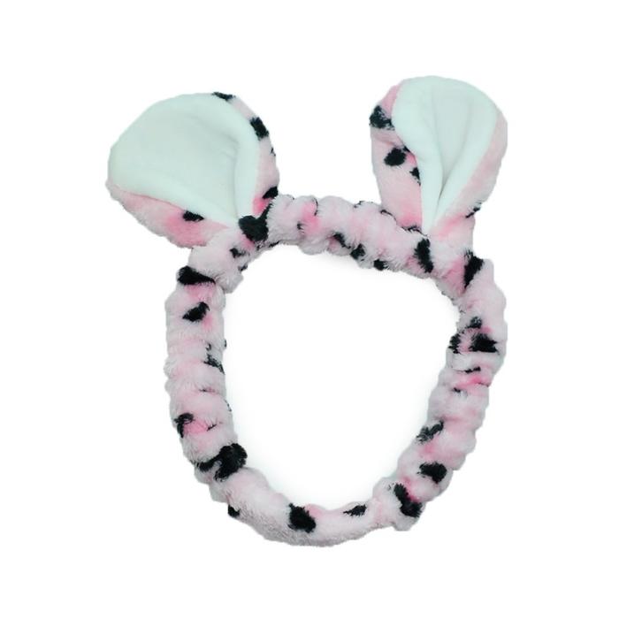 Gambar Stroberi Towel Ear Headband - Leopard Pink dari Stroberi Accessories undefined Tokopedia