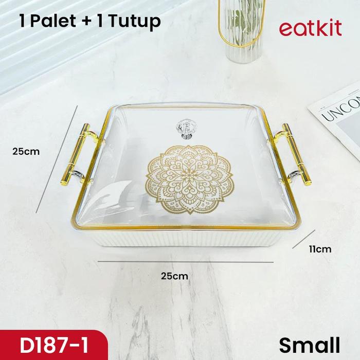 Gambar Eatkit Nampan Saji Makanan Wadah Buah Dengan Tutup Kristal Tray Aesthetic Serving Platters Kue - Small | D187-1 dari eatkit.id undefined Tokopedia