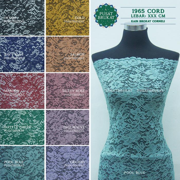 Gambar KAIN BROKAT CORD / BRUKAT CORNELI 1965, LEBAR 150CM [harga per 0.5m] Blue Gold Hitam Rose - GOLD dari PUSAT BRUKAT undefined Tokopedia