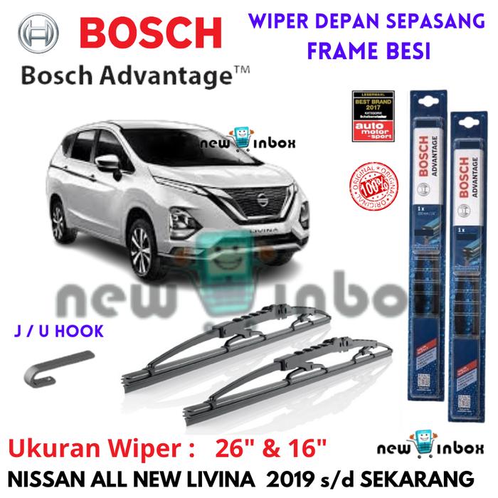 Gambar Wiper Depan Mobil Nissan All New Livina 2019-On Sepasang BOSCH ADVANTAGE 26" & 16" ORIGINAL - Depan 26" & 16" dari NewInbox Store undefined Tokopedia
