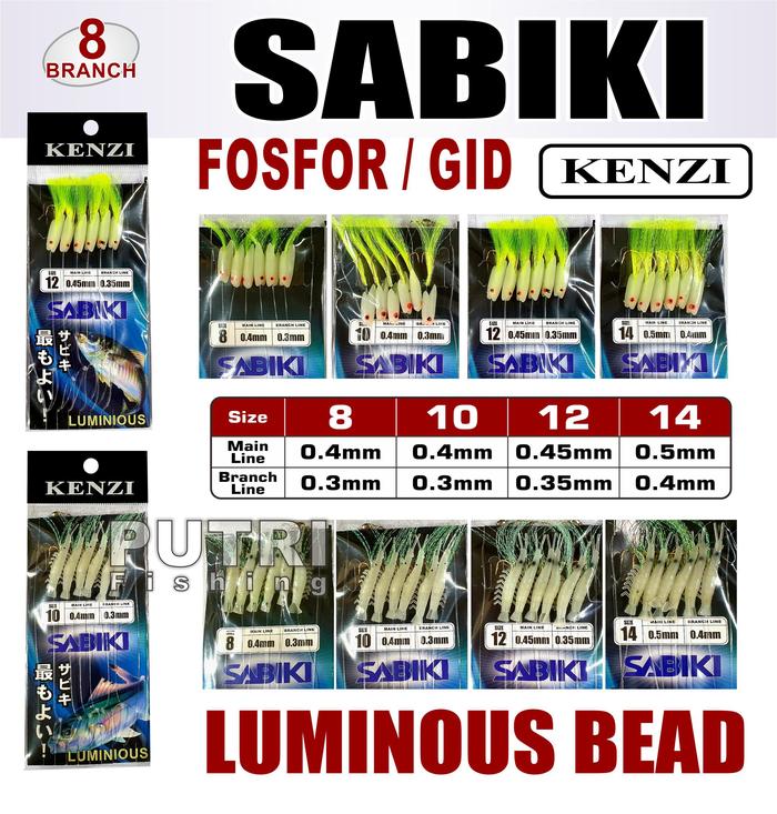 Gambar KOTREK KENZI SABIKI FOSFOR LUMINOUS BEAD umpan - Ikan Kecil, 10 dari Putri Fishing Shop Kota Surabaya Tokopedia