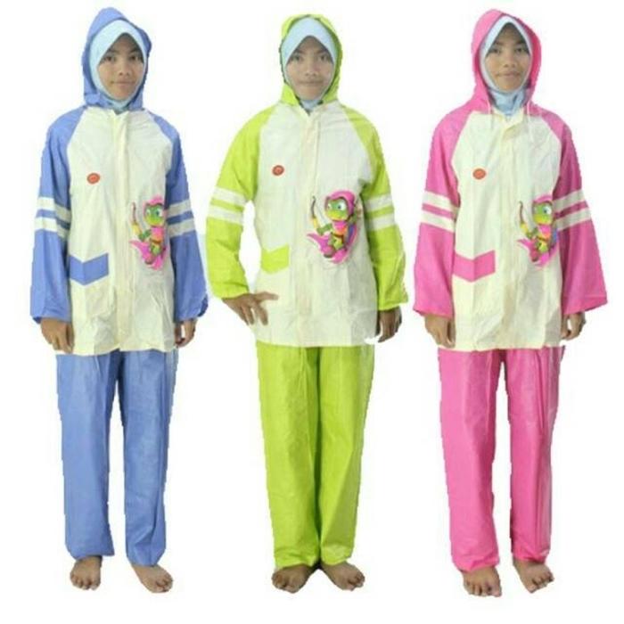 Gambar Setelan Jas Hujan Baju Celana Anak dan Remaja 7 8 9 10 11 12 13 Tahun Perempuan dan Laki Laki STAR - Biru dari Smile Shop OS undefined Tokopedia