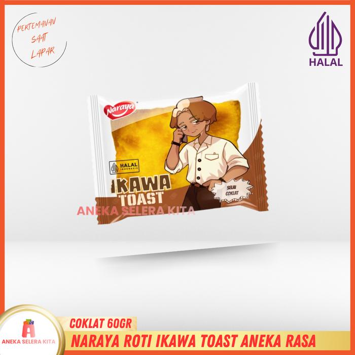 Gambar Naraya  Ikawa Toast Roti Panggang Viral Rasa Coklat, Cheese, Srikaya Pandan & Vanila Halal 60g - Coklat 60g dari Supri75 undefined Tokopedia