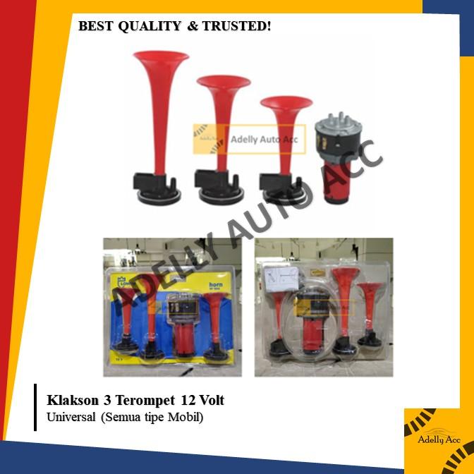 Gambar Klakson Trompet Terompet 3 corong telolet 12 & 24 Volt + Dinamo Car - 12 V dari Adelly Auto Shop undefined Tokopedia