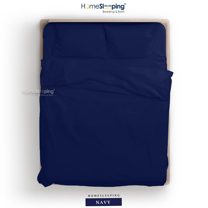 Gambar Homesleeping Sprei Set 160 queen polos minimalis Microfiber B2 20 cm - Navy dari Homesleeping_NEW undefined Tokopedia