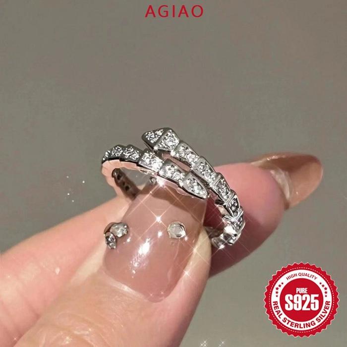 Gambar AGIAO Temperamen Kepala Ular Berbentuk Ceruk Mewah Ringan Kepala Ular Penuh Dengan Cincin Pasangan Berlian - cincin fine dari A.GIAO.ID Kab. Gresik Tokopedia