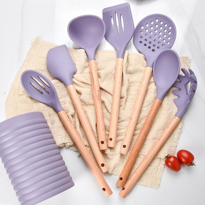 Gambar KKOOM 7pcs Silicone Kitchen Utensils Set Lilac • Alat Masak Spatula Silikon Set Ungu - lilac dari KKOOM Indonesia undefined Tokopedia