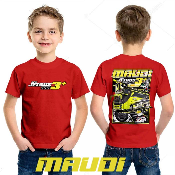 Gambar kaos anak bus maudi asyrof baju bis telolet Fashion - merah, xl dari yandi olshop undefined Tokopedia