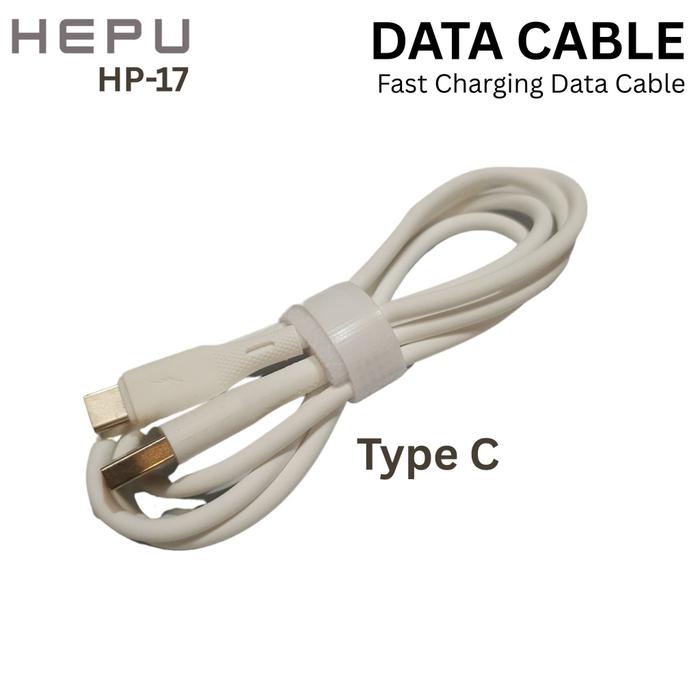 Gambar Fast Charger Data Kabel HEPU HP-17 1 METER - TYPE C, PUTIH dari Hepu Store undefined Tokopedia