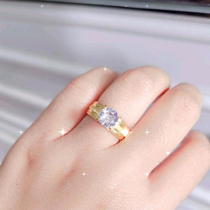 Gambar cincin gold permata satu 003 - size 7 dari Maulida Collection undefined Tokopedia