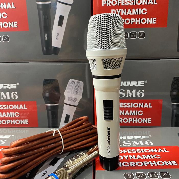 Gambar Mic Kabel Shure KSM 6 - microphone SHURE KSM6 Mik - PUTIH dari Good Seller undefined Tokopedia